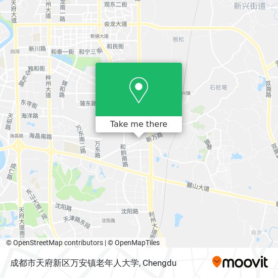 成都市天府新区万安镇老年人大学 map