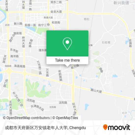 成都市天府新区万安镇老年人大学 map