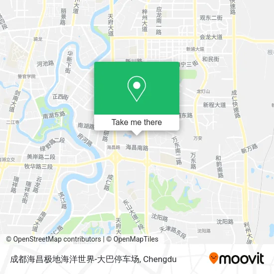 成都海昌极地海洋世界-大巴停车场 map