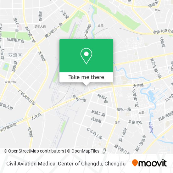 Civil Aviation Medical Center of Chengdu map