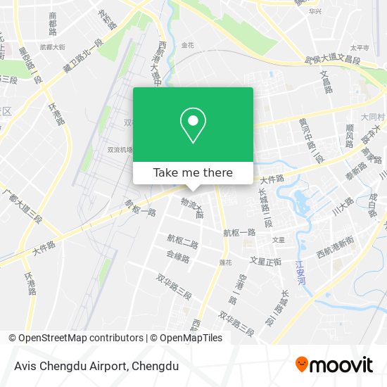 Avis Chengdu Airport map