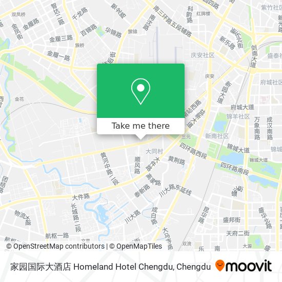 家园国际大酒店 Homeland Hotel Chengdu map