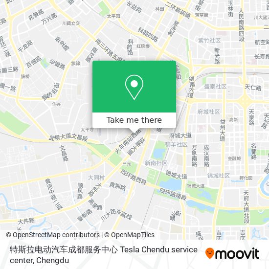 特斯拉电动汽车成都服务中心 Tesla Chendu service center map
