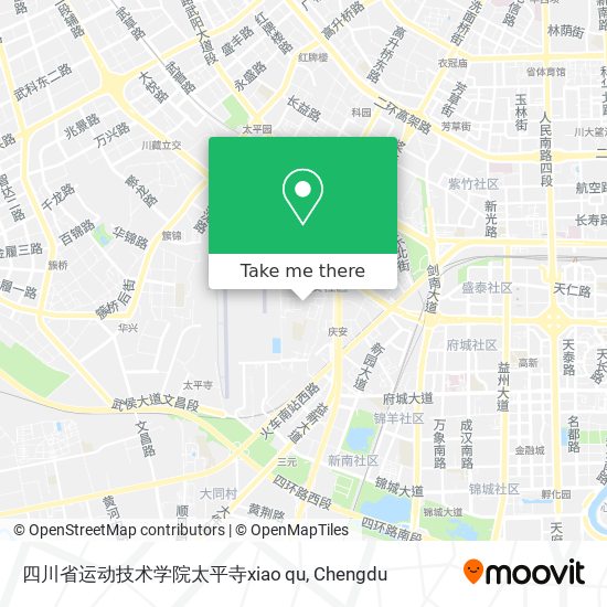 四川省运动技术学院太平寺xiao qu map