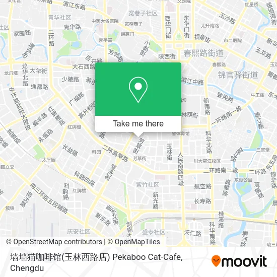 墙墙猫咖啡馆(玉林西路店) Pekaboo Cat-Cafe map