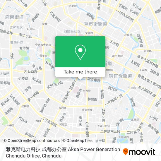 雅克斯电力科技 成都办公室 Aksa Power Generation Chengdu Office map