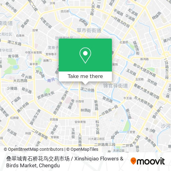 叠翠城青石桥花鸟交易市场 / Xinshiqiao Flowers & Birds Market map