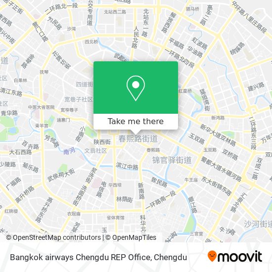 Bangkok airways Chengdu REP Office map