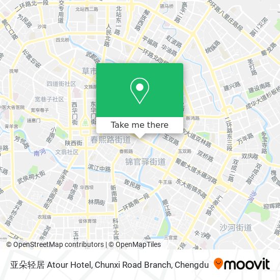 亚朵轻居 Atour Hotel, Chunxi Road Branch map