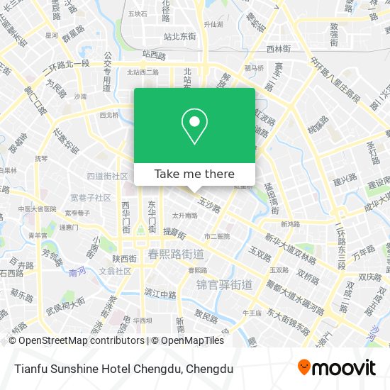 Tianfu Sunshine Hotel Chengdu map