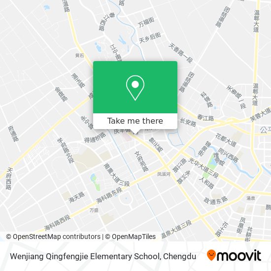 Wenjiang Qingfengjie Elementary School map