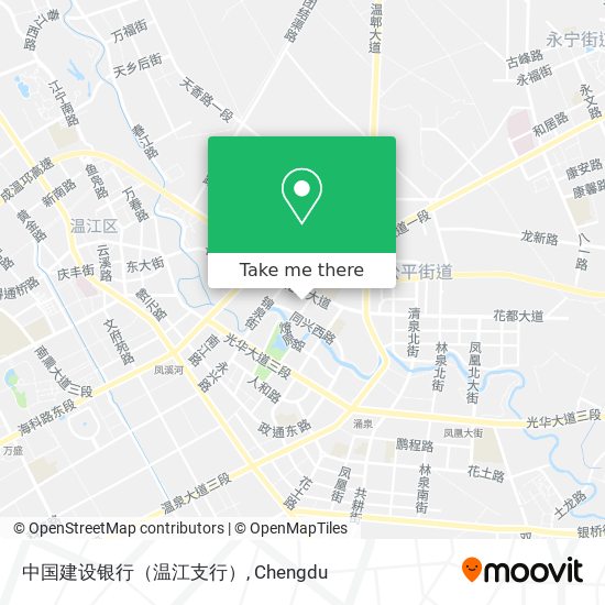 中国建设银行（温江支行） map