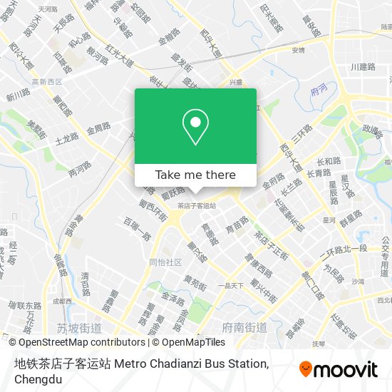 地铁茶店子客运站 Metro Chadianzi Bus Station map
