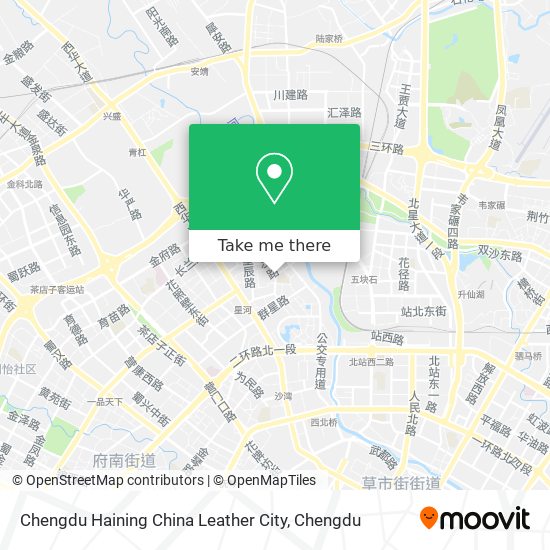Chengdu Haining China Leather City map