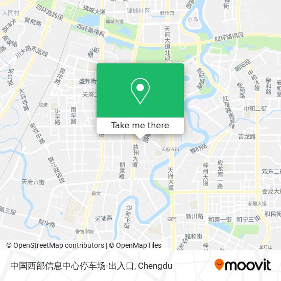 中国西部信息中心停车场-出入口 map