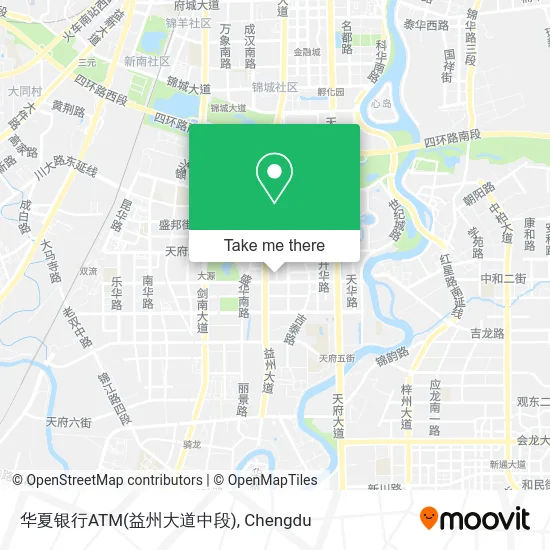 华夏银行ATM(益州大道中段) map