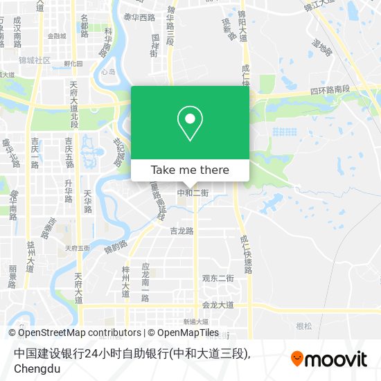 中国建设银行24小时自助银行(中和大道三段) map