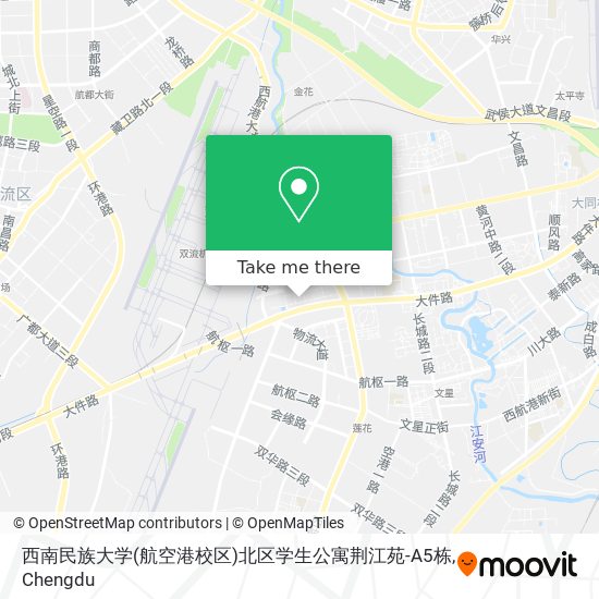 西南民族大学(航空港校区)北区学生公寓荆江苑-A5栋 map