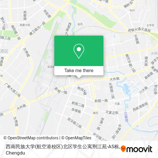 西南民族大学(航空港校区)北区学生公寓荆江苑-A5栋 map