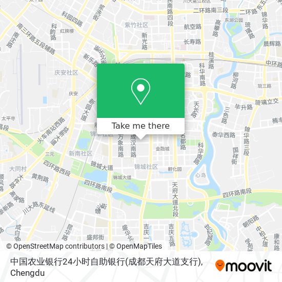 中国农业银行24小时自助银行(成都天府大道支行) map