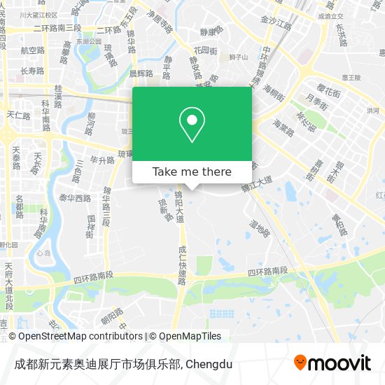 成都新元素奥迪展厅市场俱乐部 map