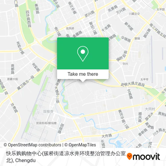 快乐购购物中心(簇桥街道凉水井环境整治管理办公室北) map