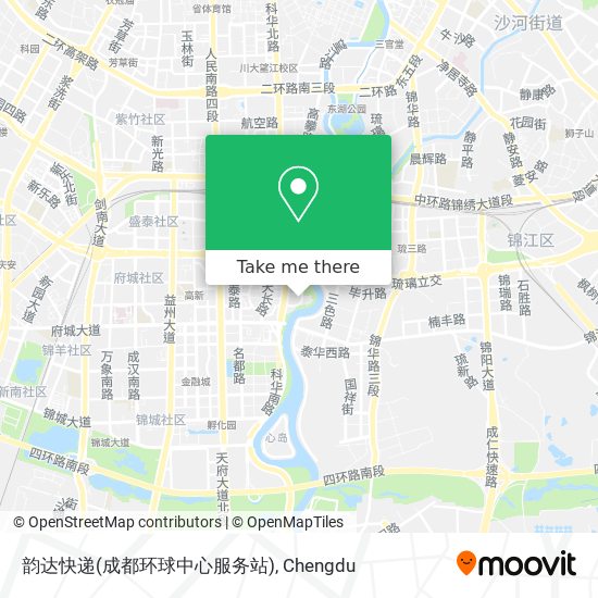 韵达快递(成都环球中心服务站) map