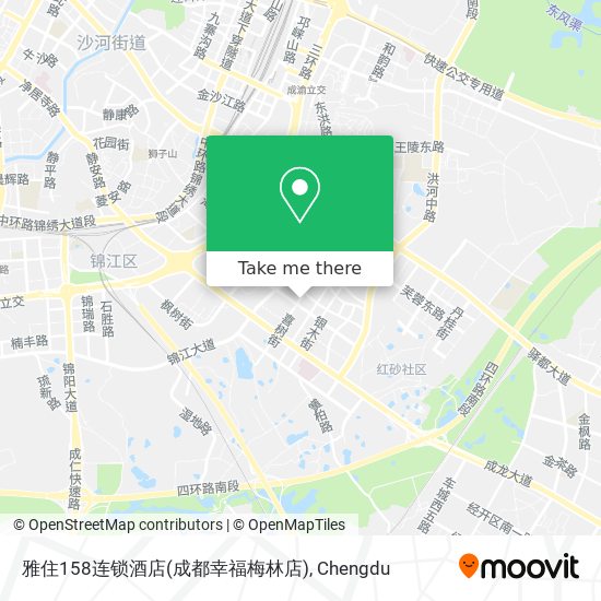 雅住158连锁酒店(成都幸福梅林店) map