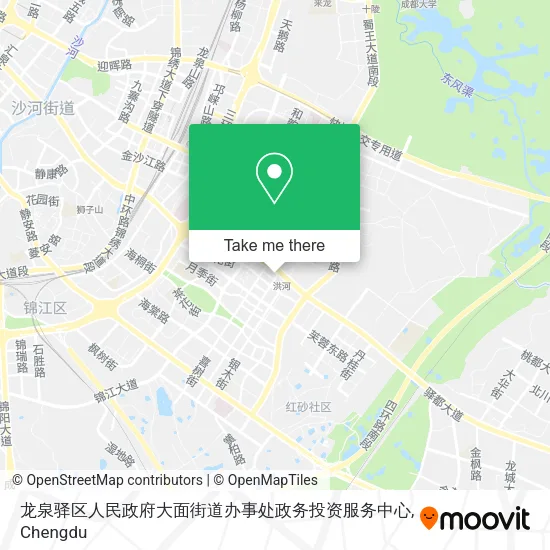 龙泉驿区人民政府大面街道办事处政务投资服务中心 map