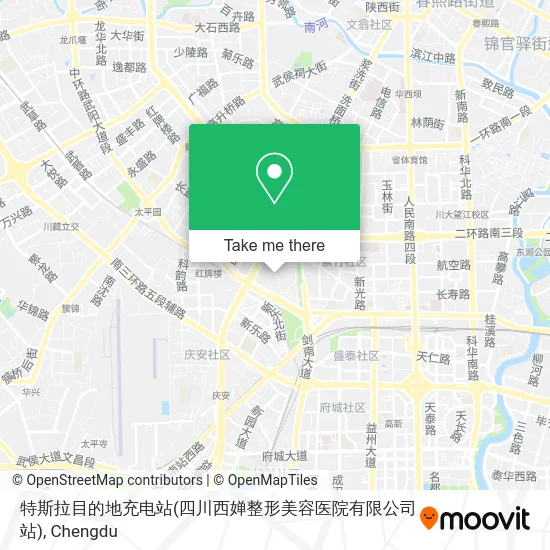 特斯拉目的地充电站(四川西婵整形美容医院有限公司站) map