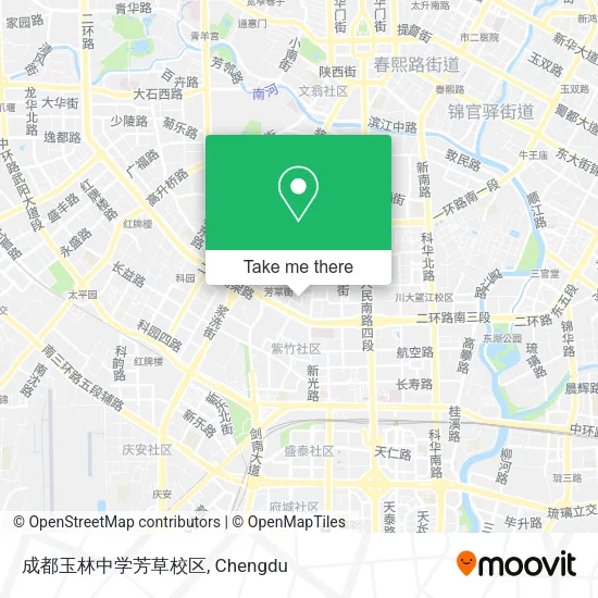 成都玉林中学芳草校区 map