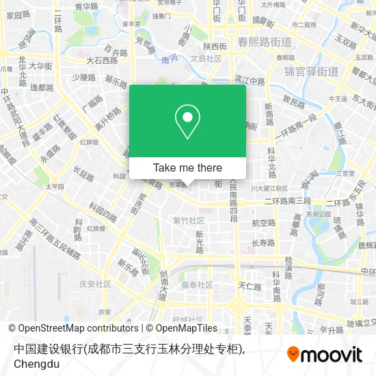 中国建设银行(成都市三支行玉林分理处专柜) map