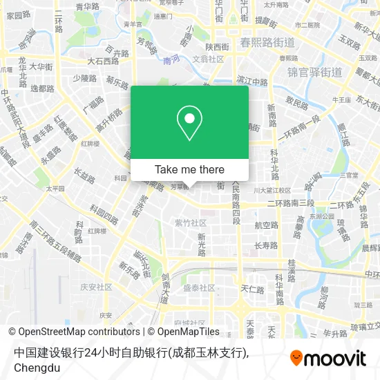 中国建设银行24小时自助银行(成都玉林支行) map