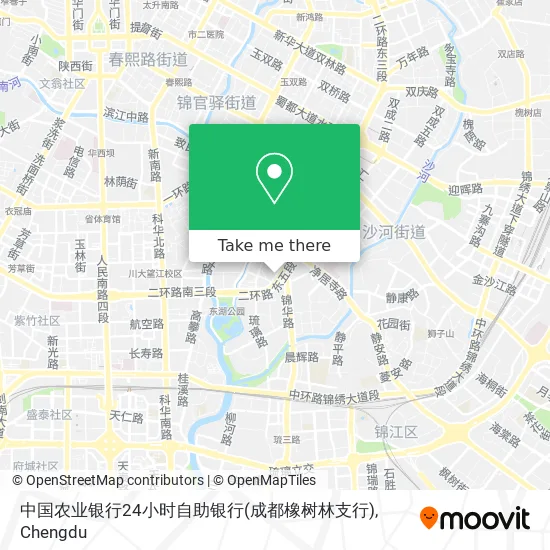 中国农业银行24小时自助银行(成都橡树林支行) map