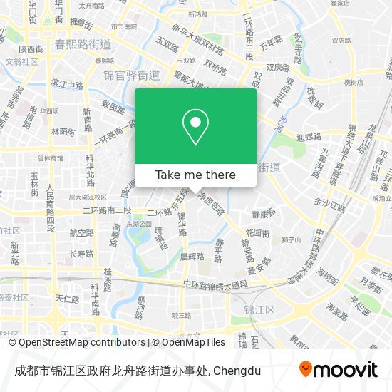 成都市锦江区政府龙舟路街道办事处 map