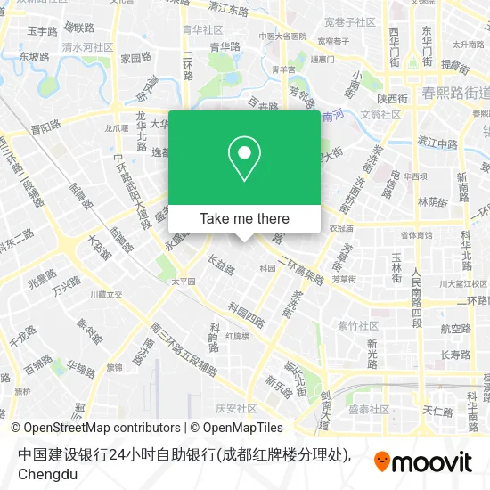 中国建设银行24小时自助银行(成都红牌楼分理处) map