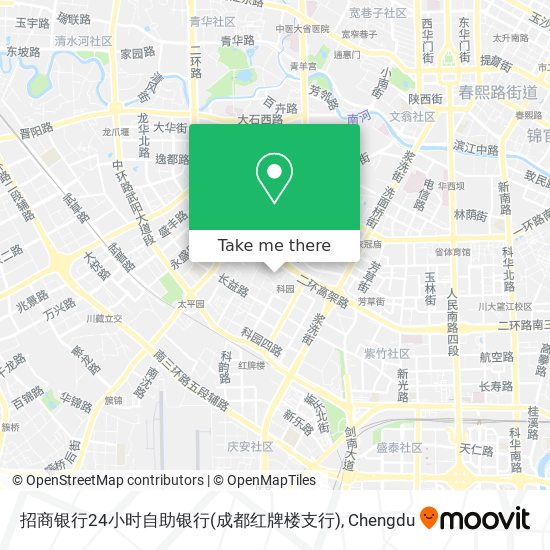 招商银行24小时自助银行(成都红牌楼支行) map