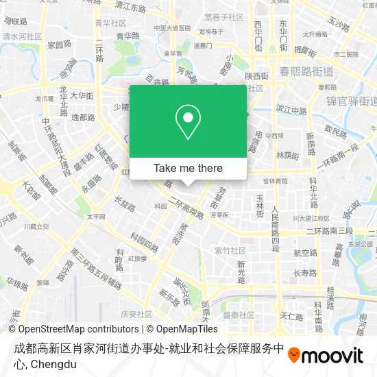 成都高新区肖家河街道办事处-就业和社会保障服务中心 map