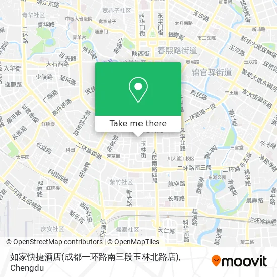 如家快捷酒店(成都一环路南三段玉林北路店) map