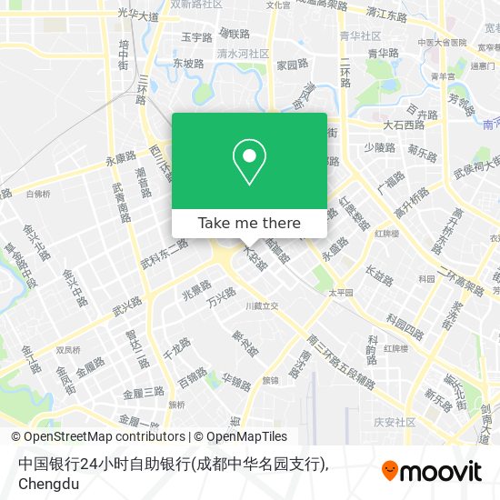 中国银行24小时自助银行(成都中华名园支行) map