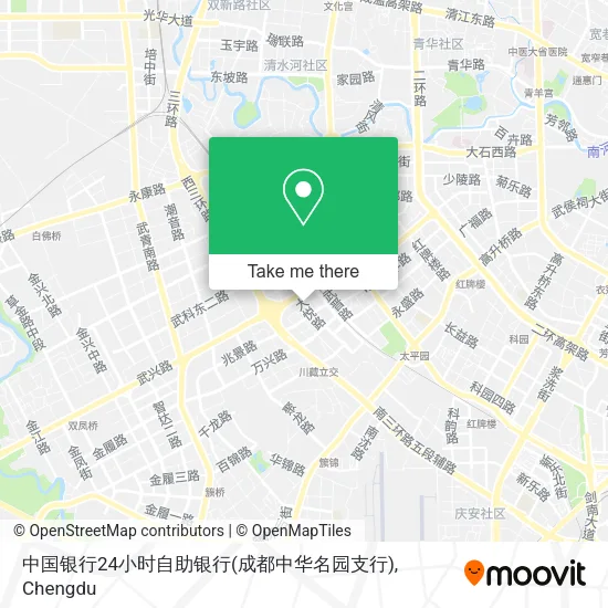 中国银行24小时自助银行(成都中华名园支行) map