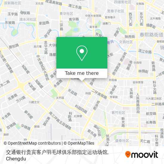 交通银行贵宾客户羽毛球俱乐部指定运动场馆 map