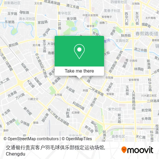 交通银行贵宾客户羽毛球俱乐部指定运动场馆 map