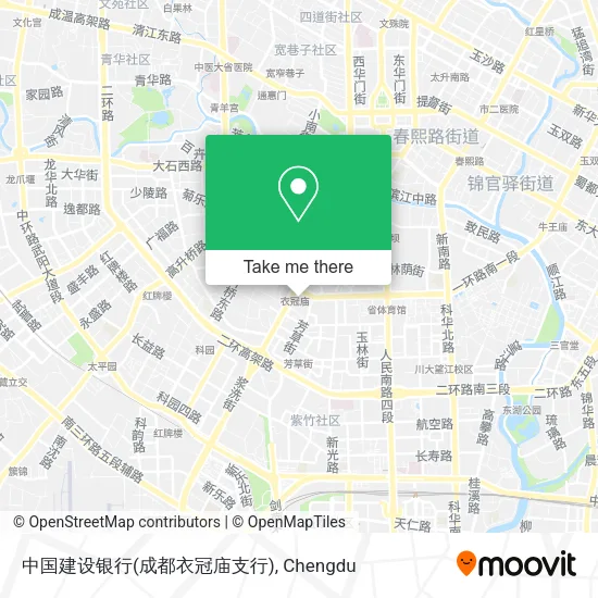 中国建设银行(成都衣冠庙支行) map