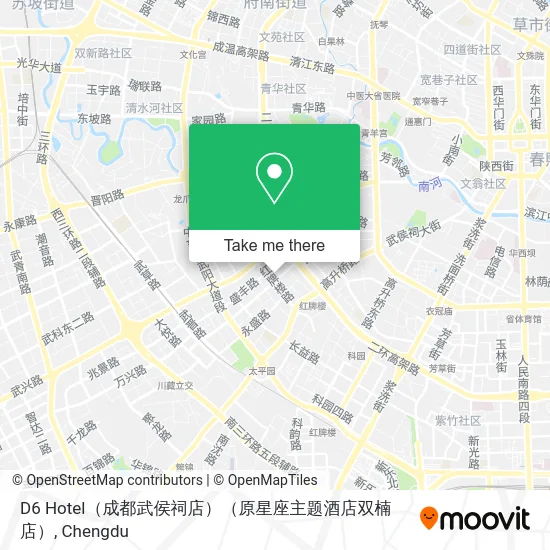 D6 Hotel（成都武侯祠店）（原星座主题酒店双楠店） map
