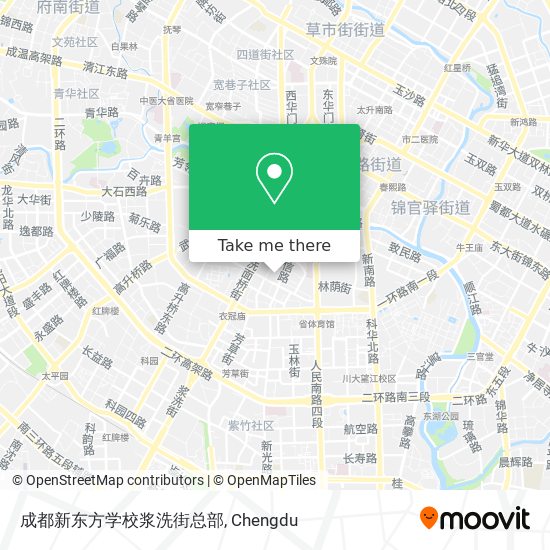 成都新东方学校浆洗街总部 map