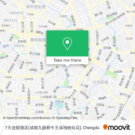 7天连锁酒店(成都九眼桥牛王庙地铁站店) map