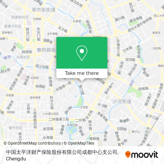 中国太平洋财产保险股份有限公司成都中心支公司 map
