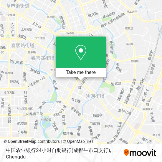 中国农业银行24小时自助银行(成都牛市口支行) map