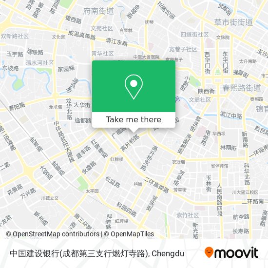 中国建设银行(成都第三支行燃灯寺路) map